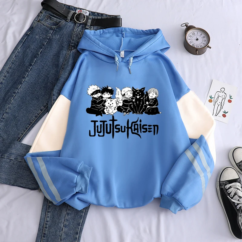 Japan Anime Jujutsu Kaisen Satoru Gojo Printed Hooded Men Women Patchwork Hoodies Plus Size Sweatshirt Harajuku Manga Streetwear 3