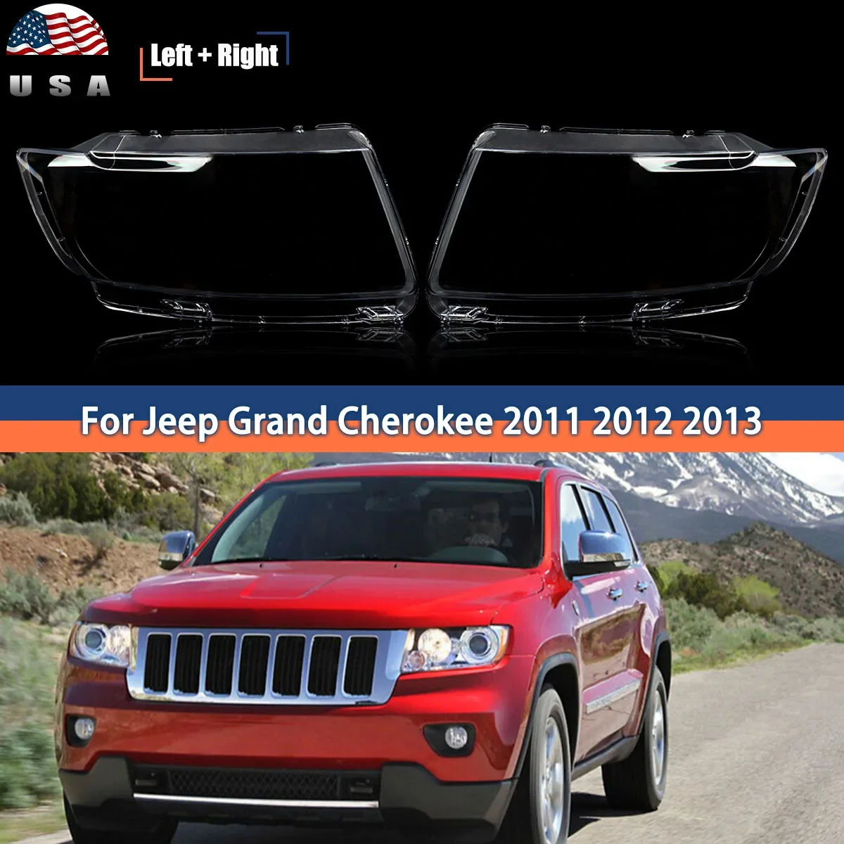 

Для Jeep Grand Cherokee, абажур, налобный фонарь, корпус лампы, маска, налобный фонарь из оргстекла, Сменные линзы для фар 2011-2013
