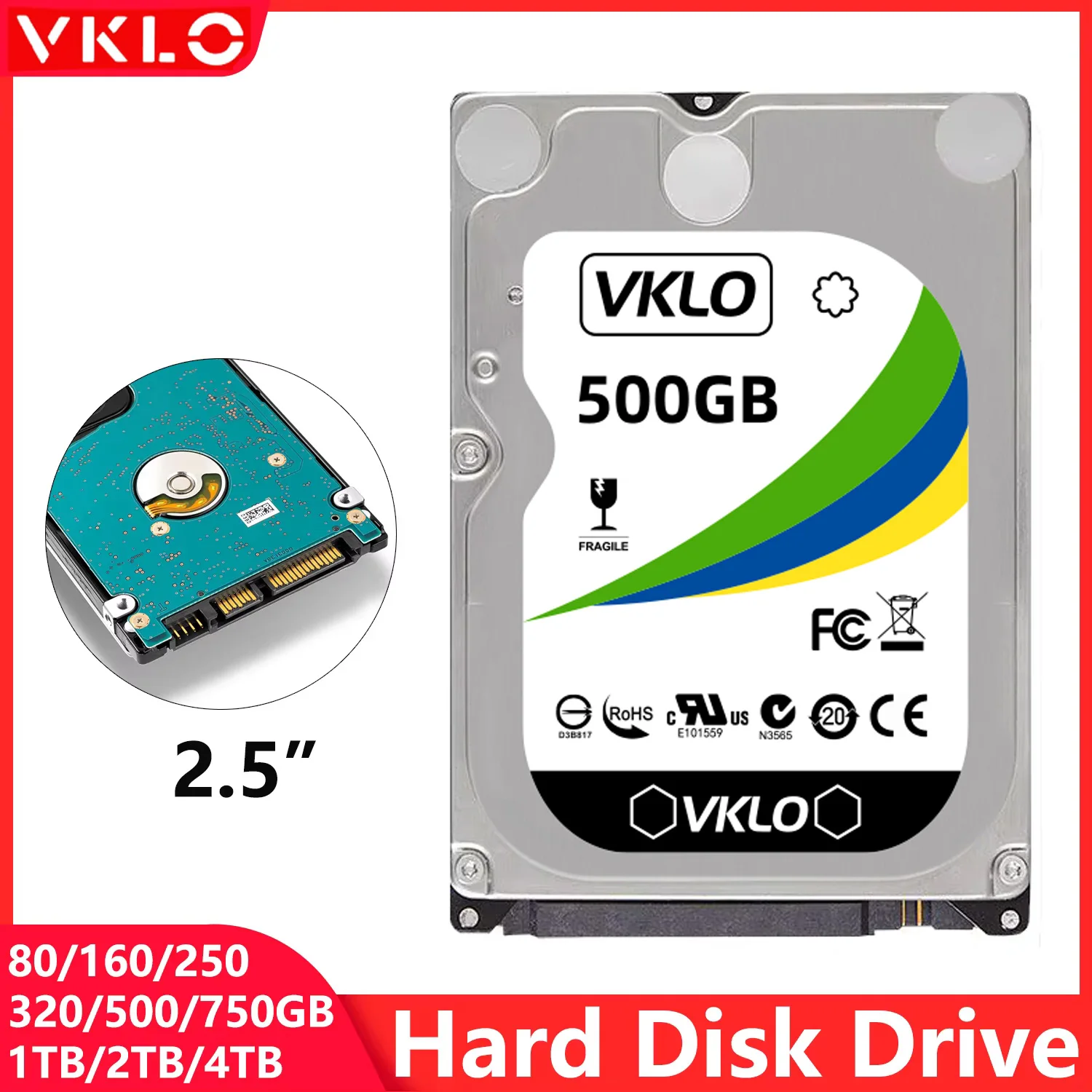 80 160 250 320 500 700GB 1TB 2TB Laptop Desktop HDD Disk Computer Notebook Hard Disk Disco SATA2 5400-7200RPM 2.5" Hard Drive