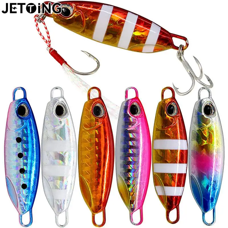 

Metal Jig Spoon Lure Artificial Bait Shore Slow Jigging Bass Fishing Tackle 10g 15g 20g 30g 40g 60g