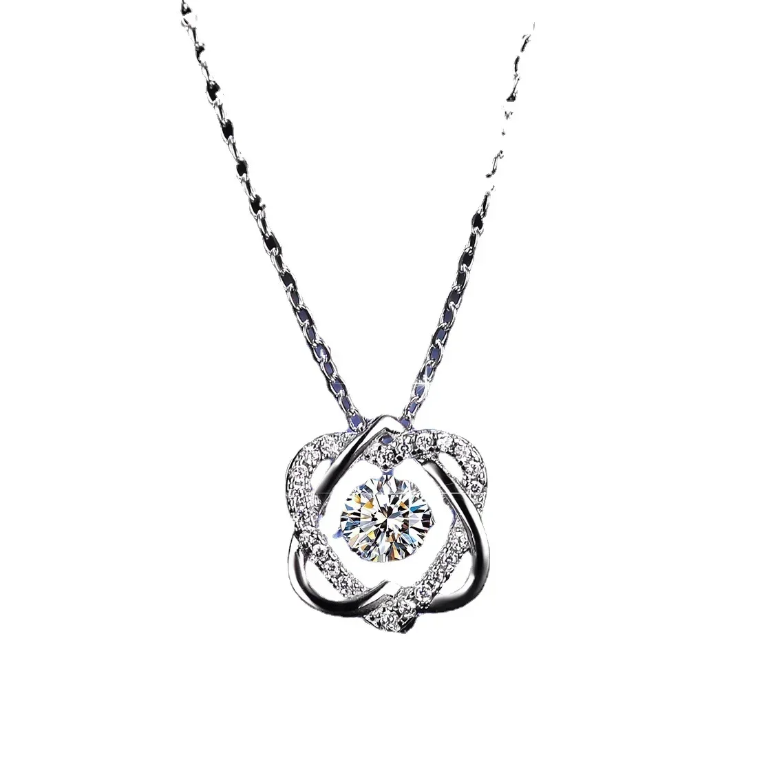 Pendants 0.5ct Moissanite Diamond Necklace for Women Platinum Beating Heart Collarbone Chain Wedding Bridal Diamond Jewelry