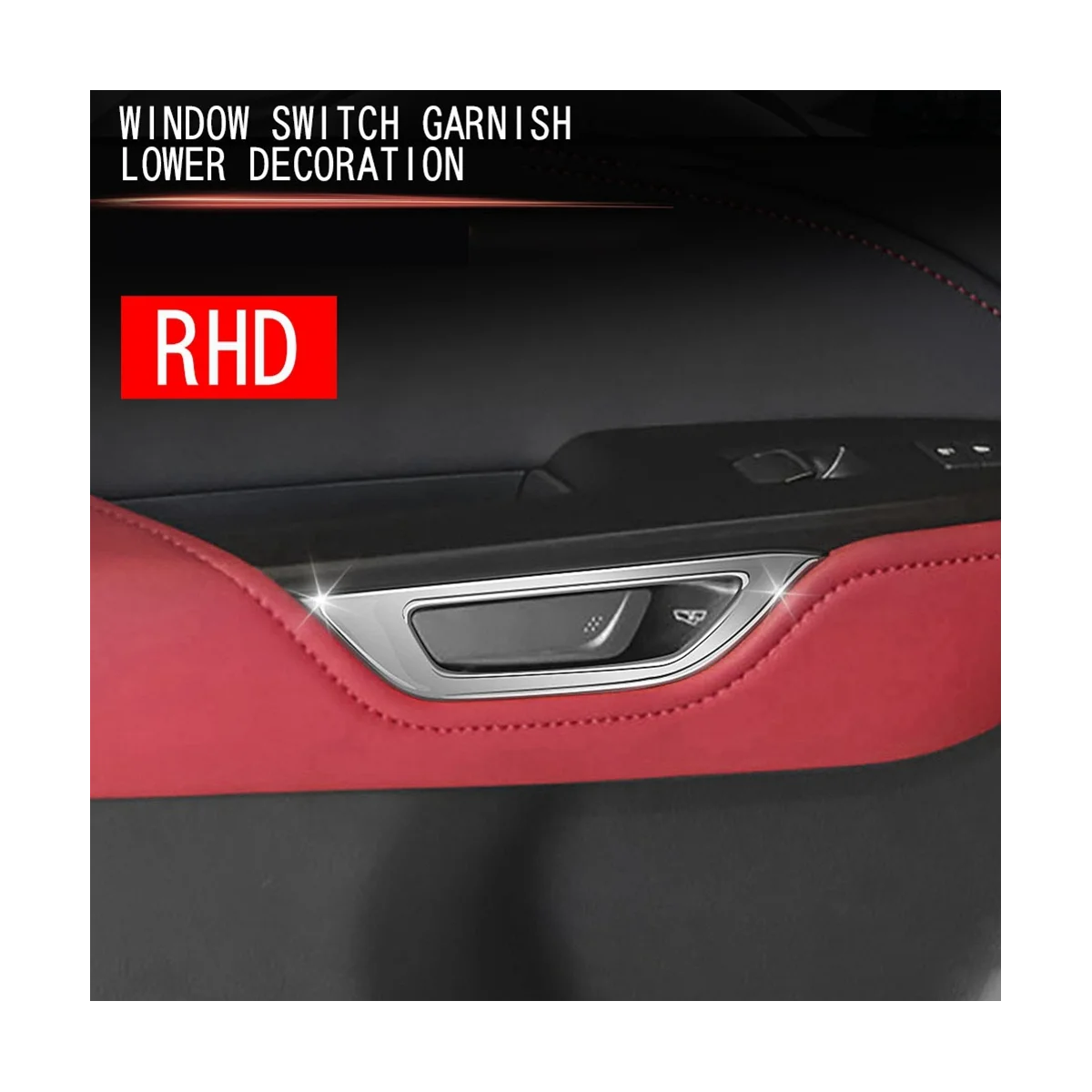 RHD Car Inner Door Handle Decoration Cover Sticker Trim Decoration for