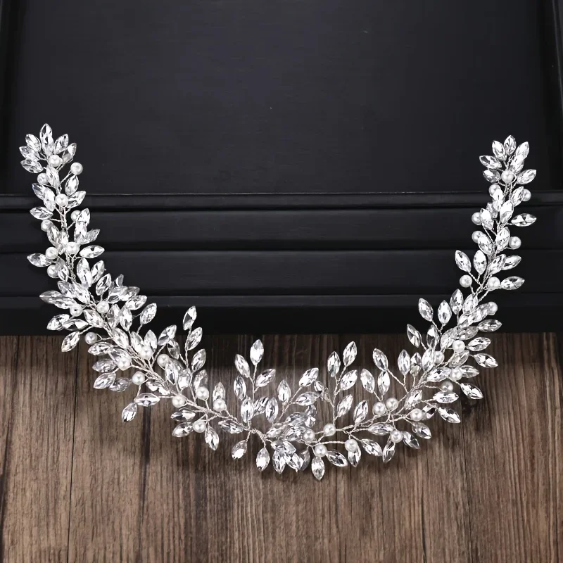 Crystal Pearl Headband Tiara Party Rhinestone Hair Vine Band Bridal Wedding Hair Accessories Jewelry Crown hair accessories,bridal hair accessories,crown headband,bridal jewelry set