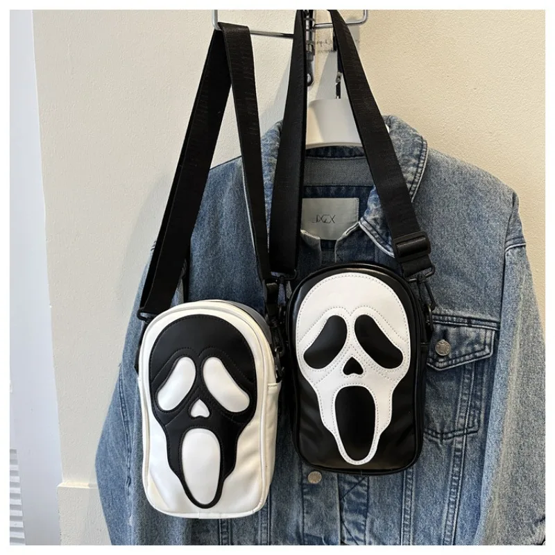 Halloween Skeleton Bag Funny Ghost Crossbody Bag for Women Christmas Phone Square Bag Suitable for Women, Work, Party, Shopping