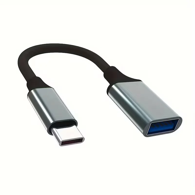 USB-C Male to USB Female OTG Adapter with Aluminum Alloy Housing and USB 3.0 Extension Cable