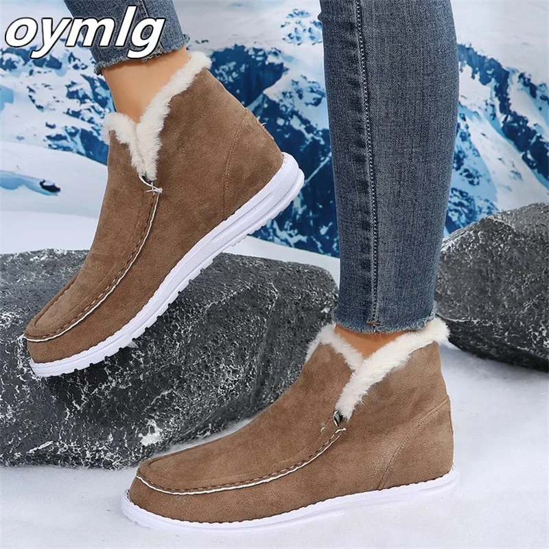 Thick Sole Home Fur Slippers for Women 2023 New Fashion Lightweight Warm Anti slip Comfortable Snow Boots for Women