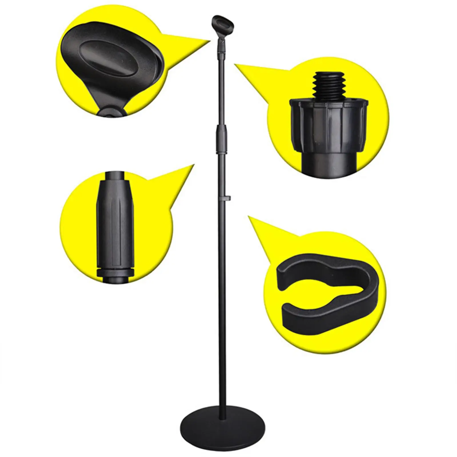 Microphone Stand Floor Removable Round Base Multifunctional Vertical for Performance Live Singing Studio Meetings