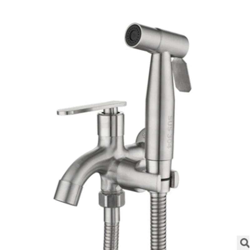 

Promotion! Bidet Spray Set Hand Bidet 2 Way Tap Faucet Bathroom Toilet Hose Toilet Pipe Water Tap Bathroom