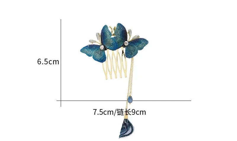 Peigne à cheveux rétro avec franges pour accessoire de mariage_voghion.com