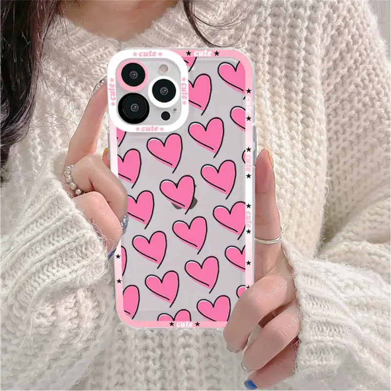 Love Heart Phone Case for iPhone 11 12 13 Mini Pro Max 14 Pro Max Case shell