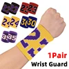 1 Pair Basketball Fitness Wristband Sport Sweatband Number 24 Sweat Wrist Support Brace Suitable For Gym Volleyball Safety Wrist