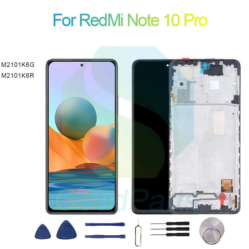 

For RedMi Note 10 Pro Screen Display Replacement 2400*1080 M2101K6G, M2101K6R For RedMi Note 10 Pro LCD Touch Digitizer