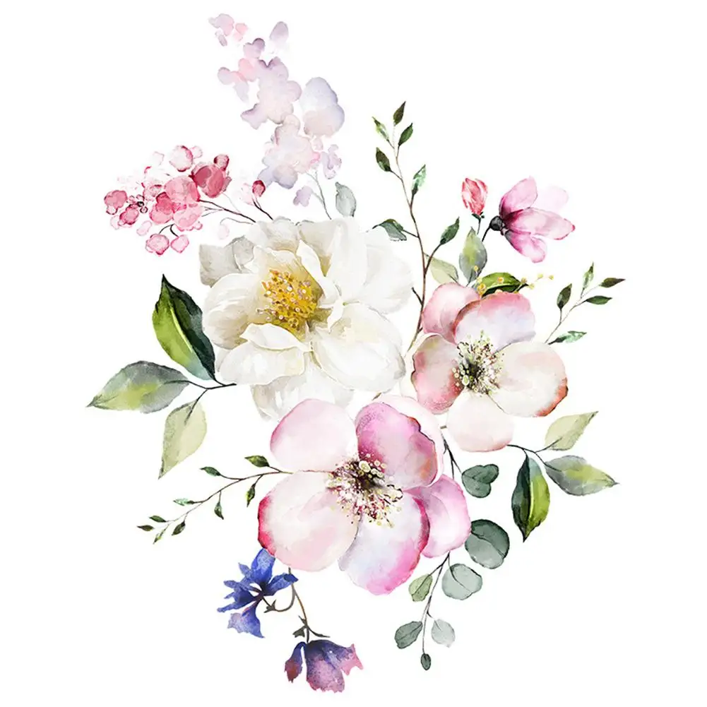 Bathroom Toilet Stickers PVC Toilet Lid Decal Modern Minimalist Flowers Pattern Self-adhesive Paintings For Bathroom Decorations