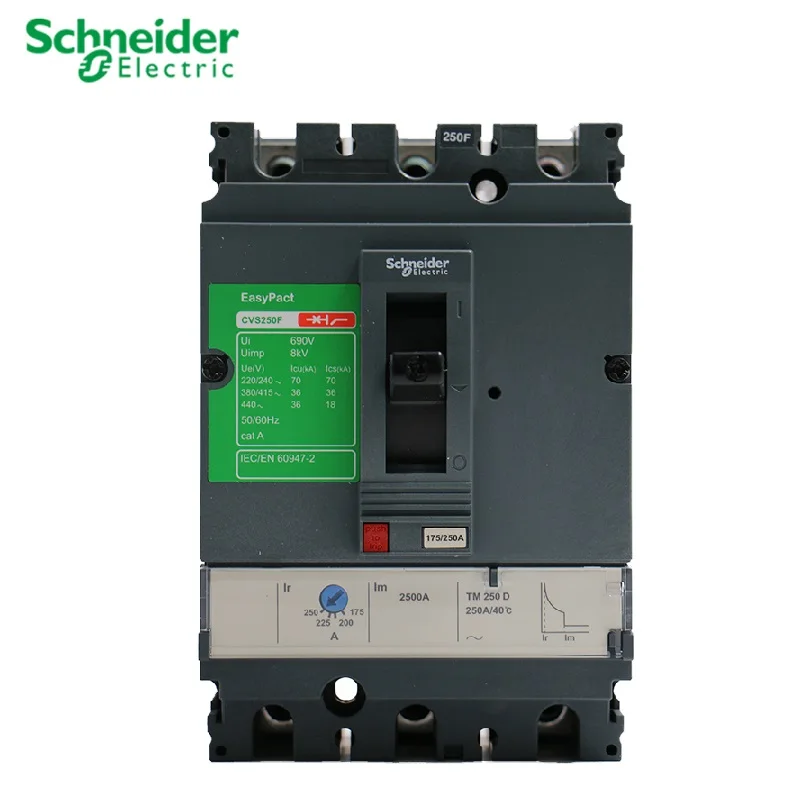 

Schneider electric литая-флейта автоматический выключатель MCCB CVS250N 3P TMD200A 250A 50KA rms