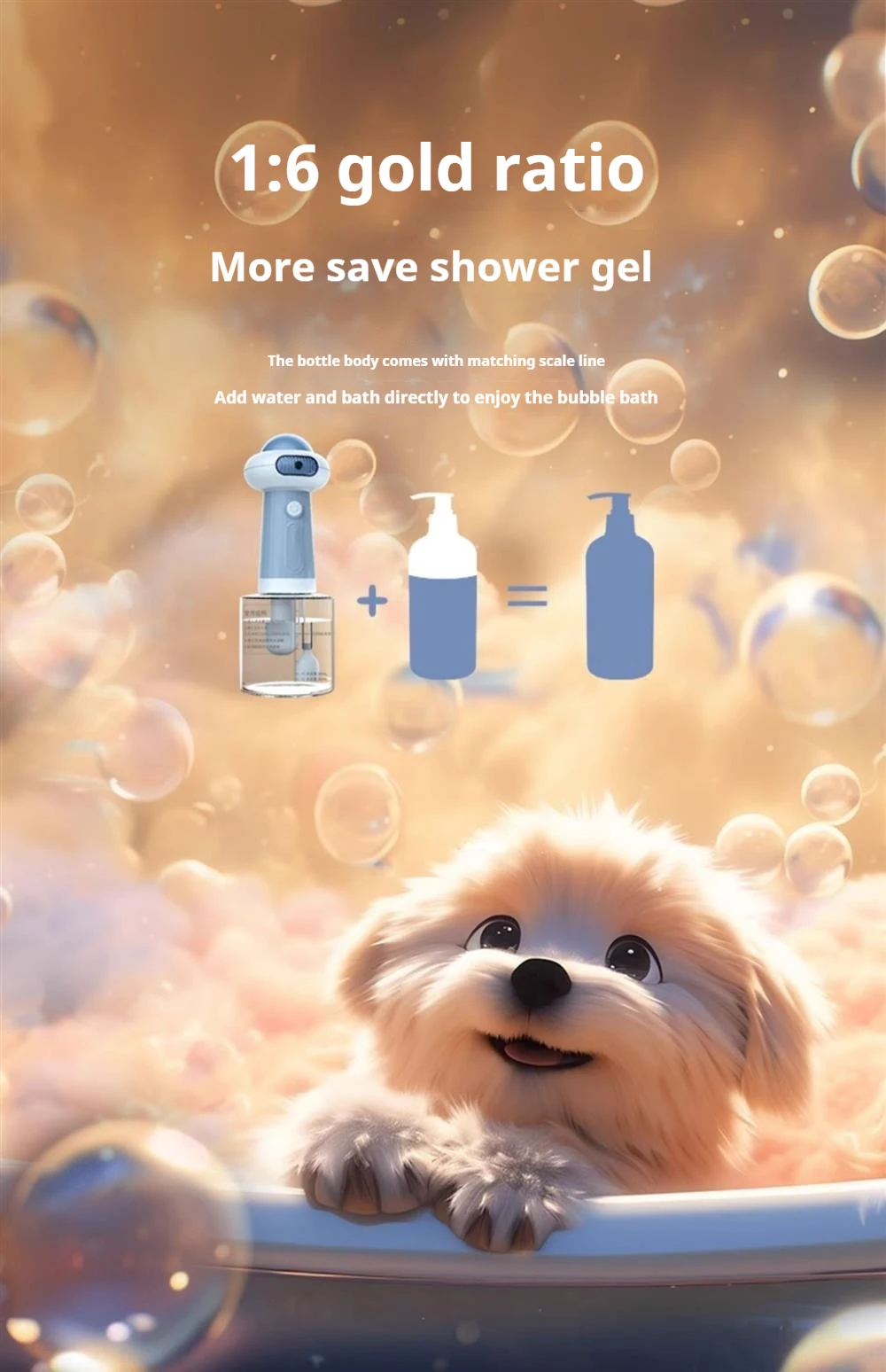 Automatic Dog Soap Dispenser - Wireless USB Pet Grooming Foam Sprayer
