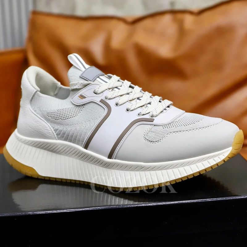 

Breathable Men's Casual Shoes Autumn New Outdoors Lightweight Thick Bottom Sneakers Wear-Resistant Lace-up Male Loafers