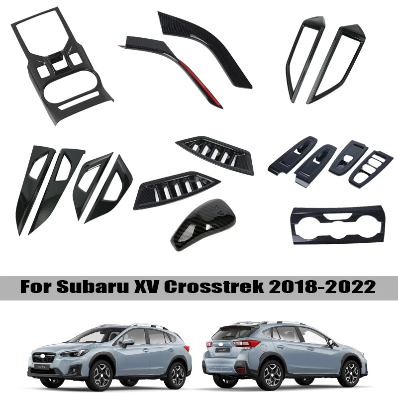 

For Subaru Impreza XV 2018- 2022 Carbon Fiber Interior Center Console Gear Armrest Box Panel Air Vent Outlet Cover Trim Stickers