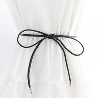 New Round Leather Rope Dresses Coat Decoration String Waist Belt For Women Solid Fashion Long Waist Chain Vintage Waistband - Image 3