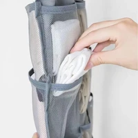 Sac de rangement suspendu double face pour sous-vêtements, organisateur pliable pour sous-vêtements et chaussettes, idéal pour dortoir, maison, armoire ou mur 3