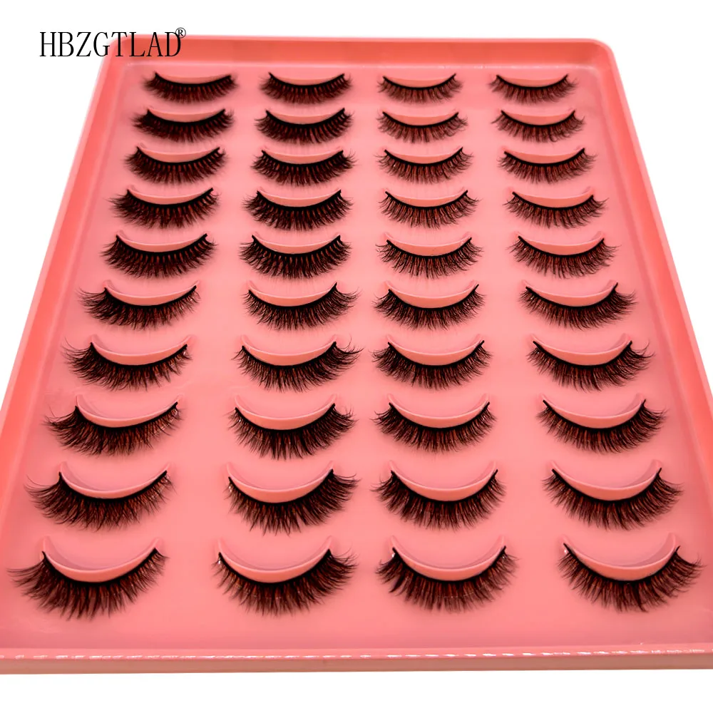 False eyelashes 20pairs mix soft 3D faux Mink short curled natural hand-made delicate eyelash extensions