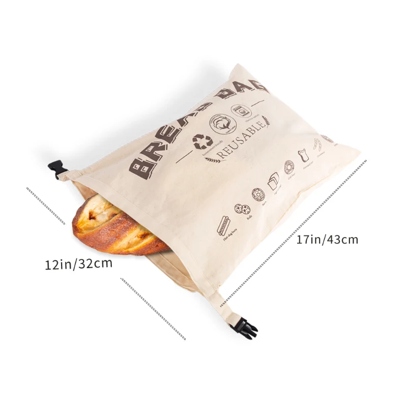 TPU Bread Bags Reusable Bread Bag with Buckle Washable Eco Friendly Keeping Fresh Reusable Bags Kitchen Food Storage Bag