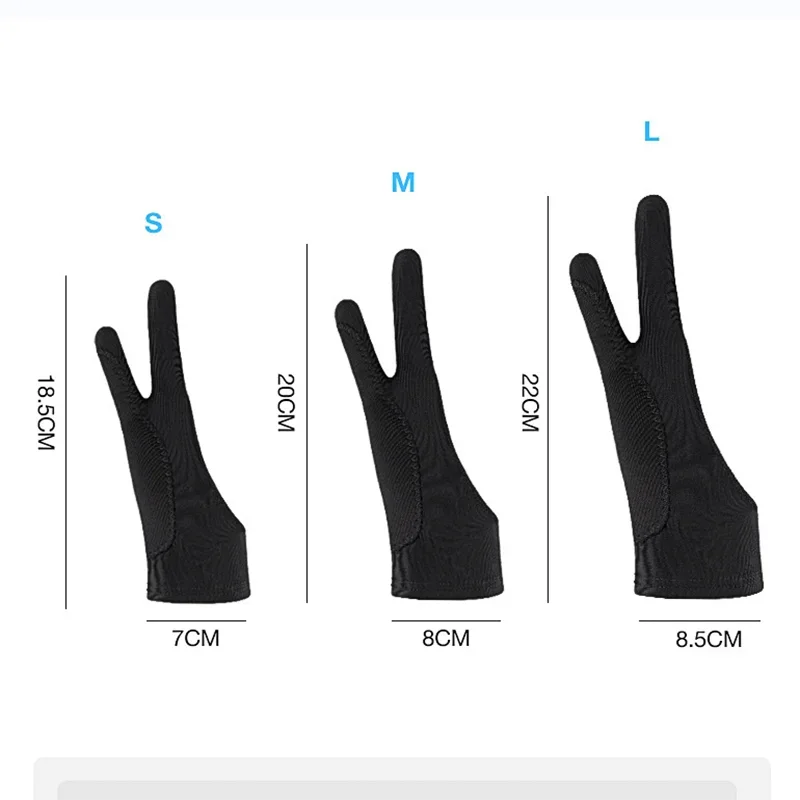 4PCS Artist Two Finger Glove Anti-fouling Digital Drawing Anti