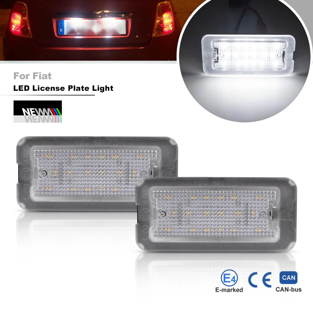 

2x LED LICENSE NUMBER PLATE LIGHT For FIAT 500 / C ABARTH 2009 2010 2011 2012 2013 2014 2015 CANBUS TARGA 51800482 Parking Lamp