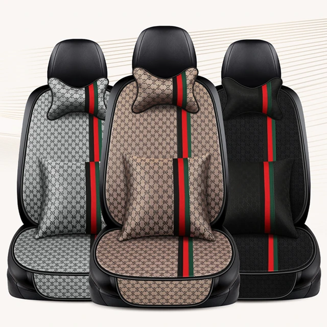Fashion Car Seat Cover Set Car Headrest Car Lumbar Pillow Seat Belt Cover  Steering Wheel Cover Whole Car Seat Cushion Universal