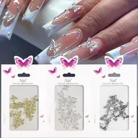 ins 20pcs Alloy Butterfly Rhinestones For Nails 3D Stereoscopic Nail Art Luxury DIY Manicure Design Accessories pretty girl 1