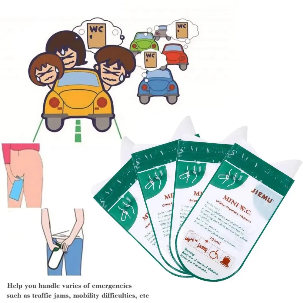 700ml Outdoor Emergency Urinate Bags Car Urine Bag Travel Mini Mobile Toilet for Baby Women Men Vomit Bag Emergency Toilet