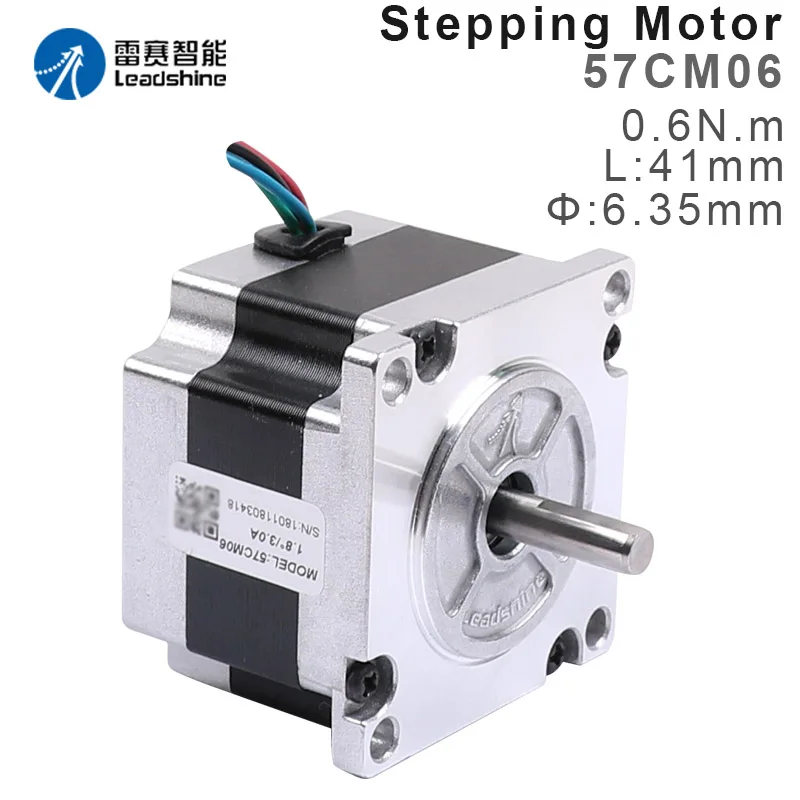Leadshine Nema 23 Motor Deslizante com 0.6n. m 85 Oz-in Torque de Retenção Fase Passo Motor Fios Tamanho do Eixo 6.35 mm 57cm06
