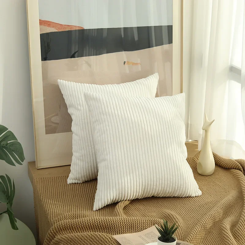 Corduroy Pillow Cover 40X40 45X45 50x50cm Soft Plush Flannel Cushion Cover Fluffy Couch Pillow Case for Sofa Living Room Decor 6