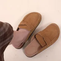 Bebealy sabots en daim de liège pour femmes nouvelles Mules authentiques hommes chaussures de pommes de terre de mode avec Support de voûte plantaire sabots confortables en liège pantoufles 3