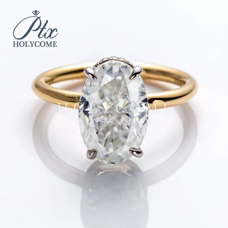 4*6mm D COLOR VVS1 CLARITY ICE CRUSHED CUT HYBIRD OVAL Moissanite 14K