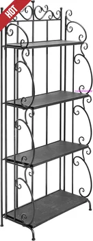 Hot-Black Metal Freestanding Shelf Rack 1