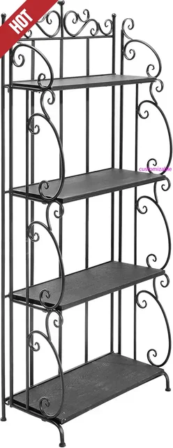 Hot-Black Metal Freestanding Shelf Rack 1