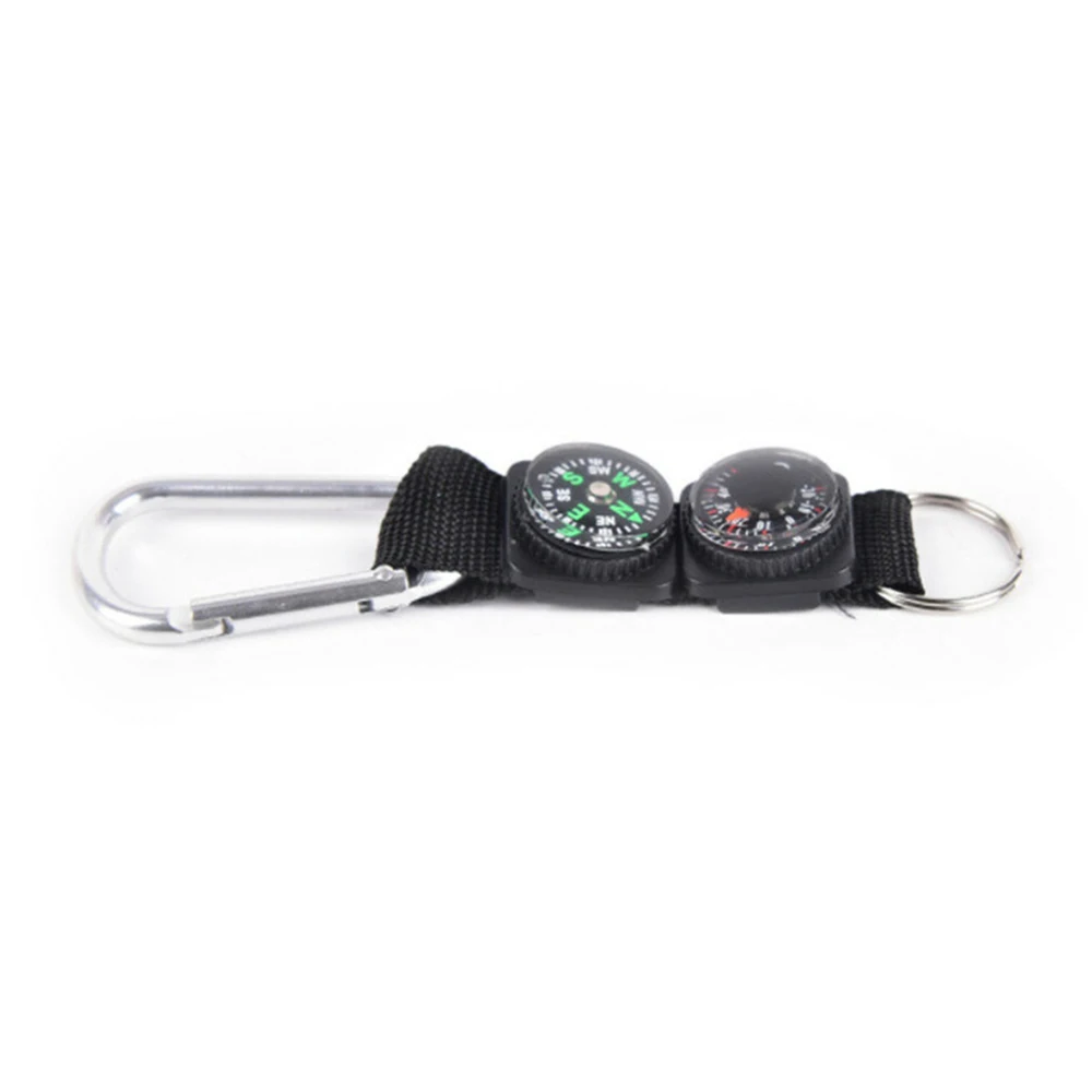 Multifunzione 3 In 1 Mini Moschettone Portachiavi Bussola Termometro Campeggio Arrampicata Escursionismo Gancio Portachiavi Moschettone Strumento Di S