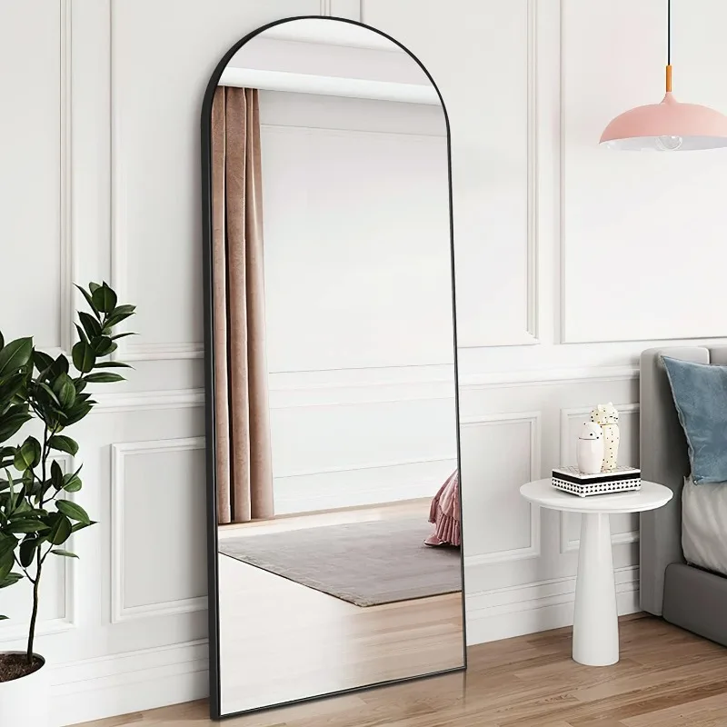 

Arched Full Length Mirror Standing Mirror Arched Floor Mirror, Wall Mirror Standing, Leaning Hanging for Home and Office 65"x22"