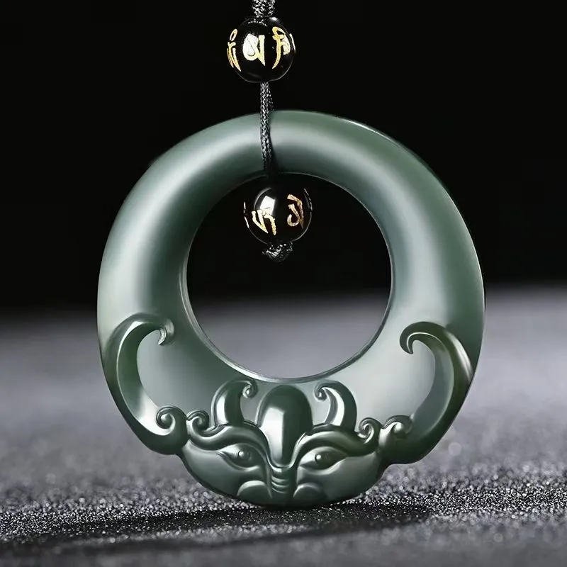 

Natural 7A hetian green jade pendant hand carved pendants necklace brand men women real jade jewelry jadeite