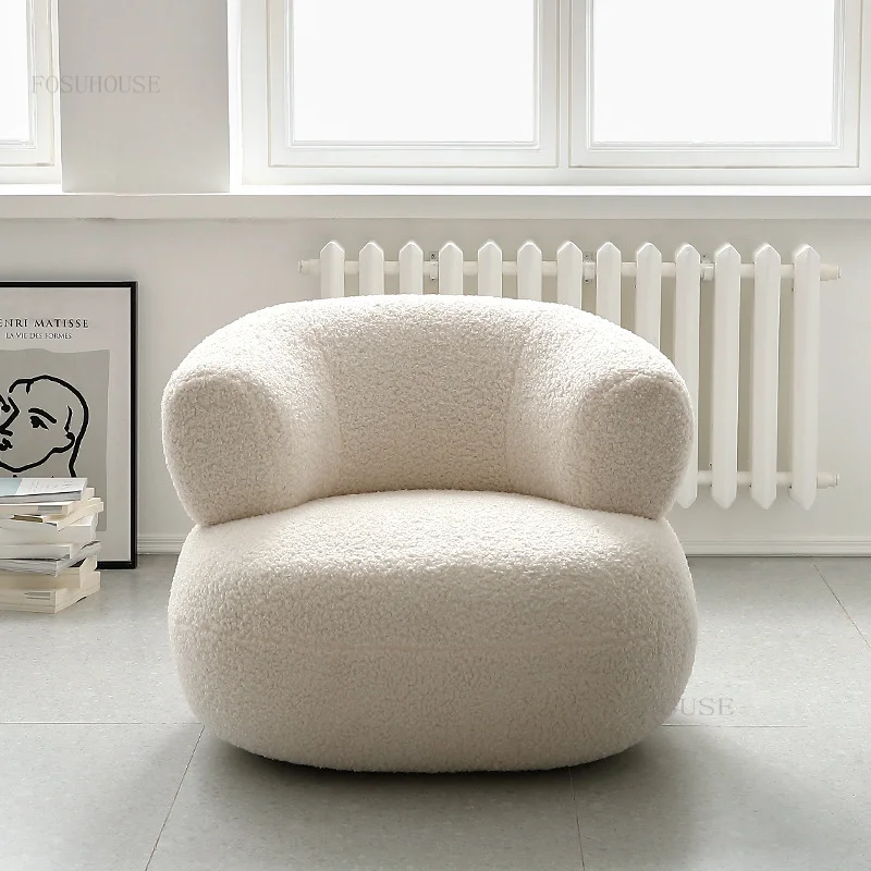 Nordic Designer Home Furniture Back Armchair Simple Living Room U-shaped Leisure Sofa Creative Balcony Bedroom Single Sofa Chair
