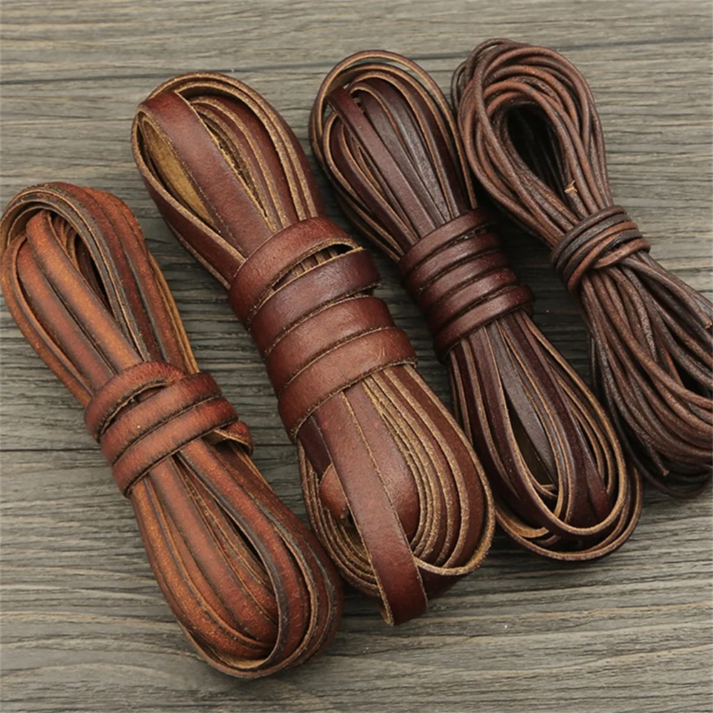 Vintage Cowhide Leather Cord 2m