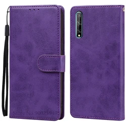 Leather Flip Phone Wallet Cover, Stylish Book - Style Case and Protective Shell for Huawei Y8P (Purple)