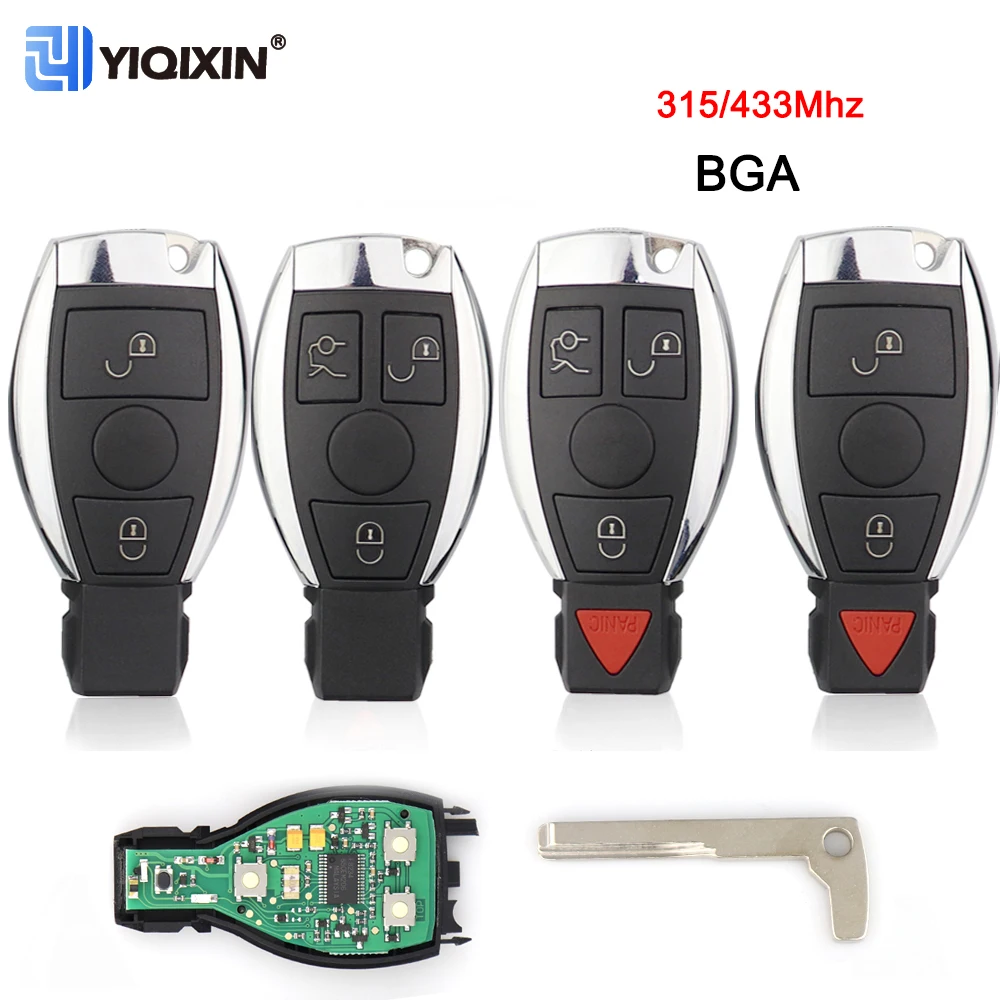 YIQIXIN Smart Remote Car Key For Mercedes Benz Year 2000+ A C E S Class W203 W204 W205 W212 W221 NEC and BGA 315/434Mhz Auto Fob