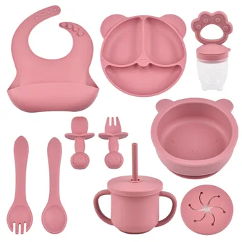 9PCS Silicone Baby Feeding Set 1
