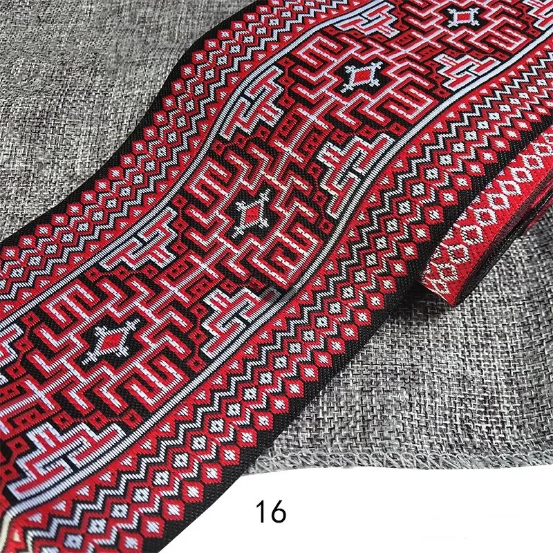 Ribbon Decoration Webbing Craft Supplies Ribbon Supplies Cotton Webbing Tapes Lace Trim Ribbon Fabric Craft Supplies 1M Embroidery Ethnic Jacquard Webbing Woven Tape Lace Ribbon Trim Width 10cm Tribal Boho DIY Garment Bag Accessories