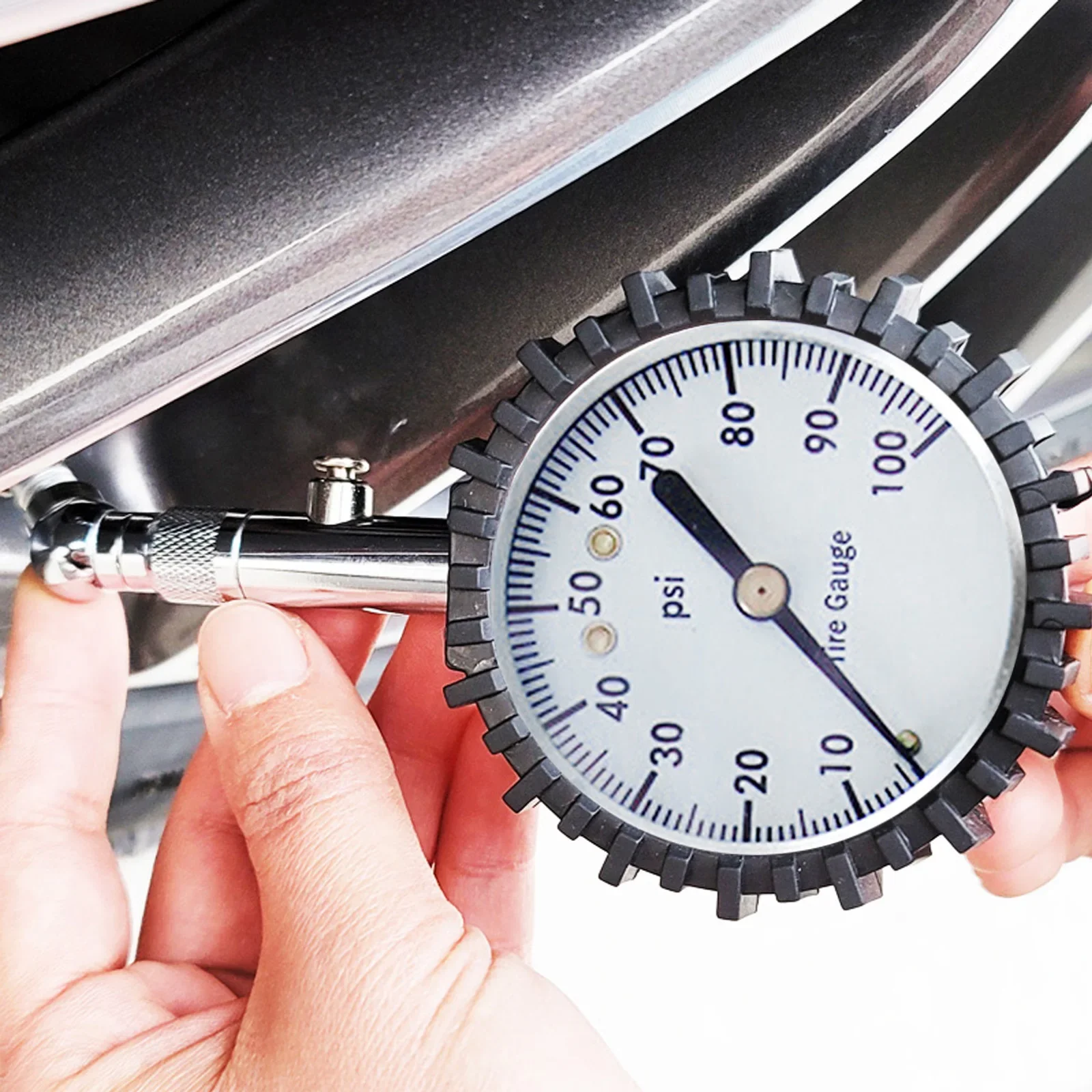 How to use tire pressure gauge?