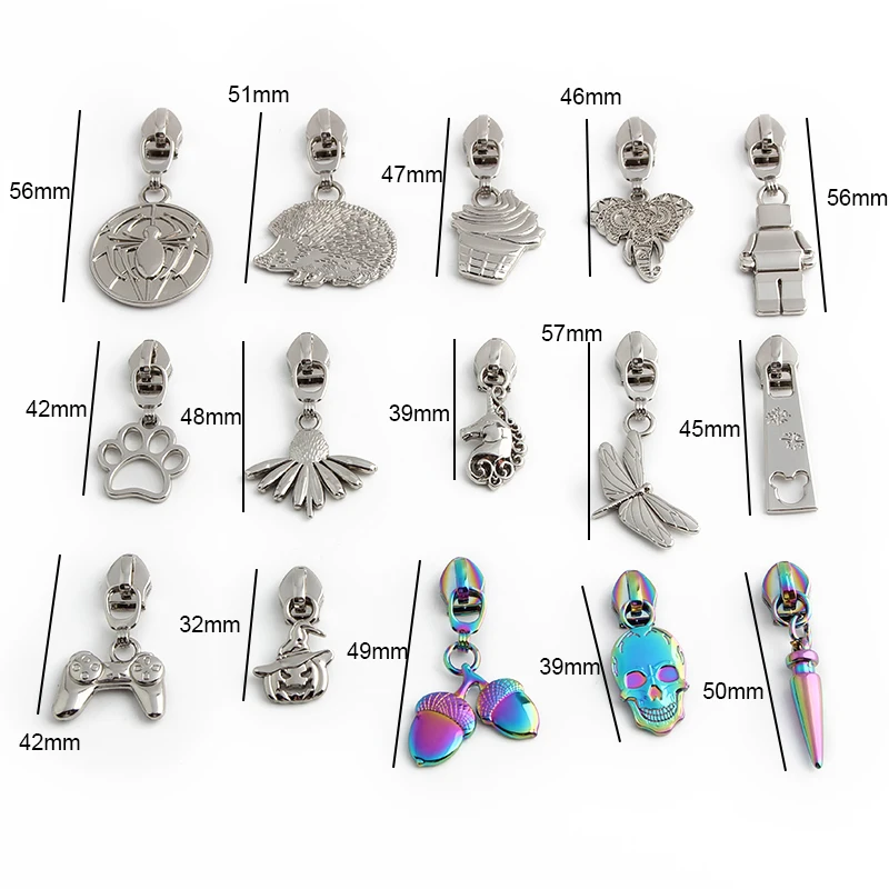 Ice cream Shape 5# Nylon Metal Zipper Sliders For Replacement Clothing Bags Jacket Purse Zip Puller Head Repair Kits Accessories