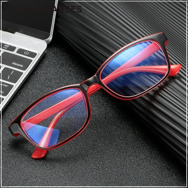 

Fashion Square Myopia Glasses Full Frame Plastic Ultralight Glasses Men and Women -100 Degrees to -600 Degrees Myopia Glasses