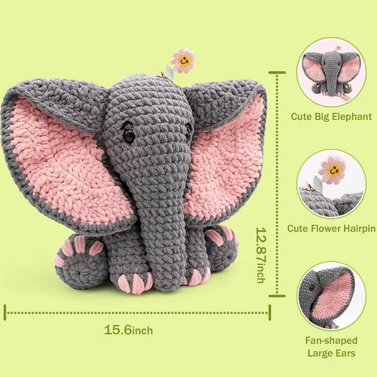Beginner-Friendly Elephant Crochet Kit 9 S3ab335a656f74987a763665783947f78l