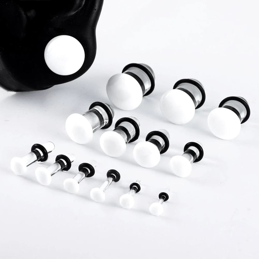 Glass Ear Gauges Stretching Kit Plugs Comfy Stretching Fashion Body Piercing gauge stretching kit 16G-00G 2pcs